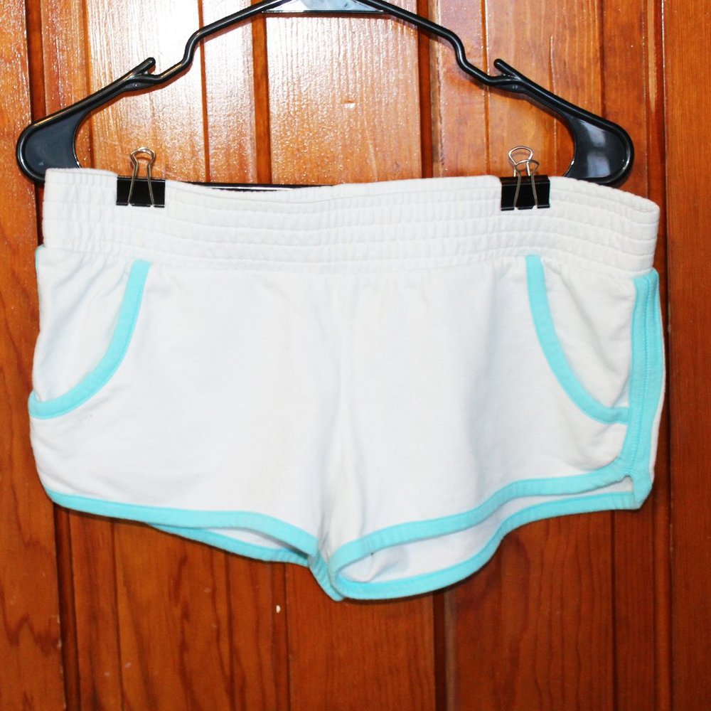 No Boundaries 2000s Short Shorts Sz LG White With Blue Edges